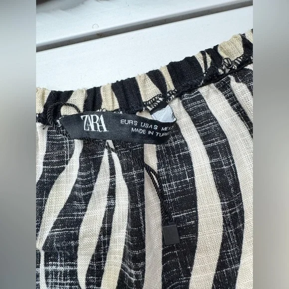 Zara Black and White Zebra Print Blouse - Picture 8 of 10
